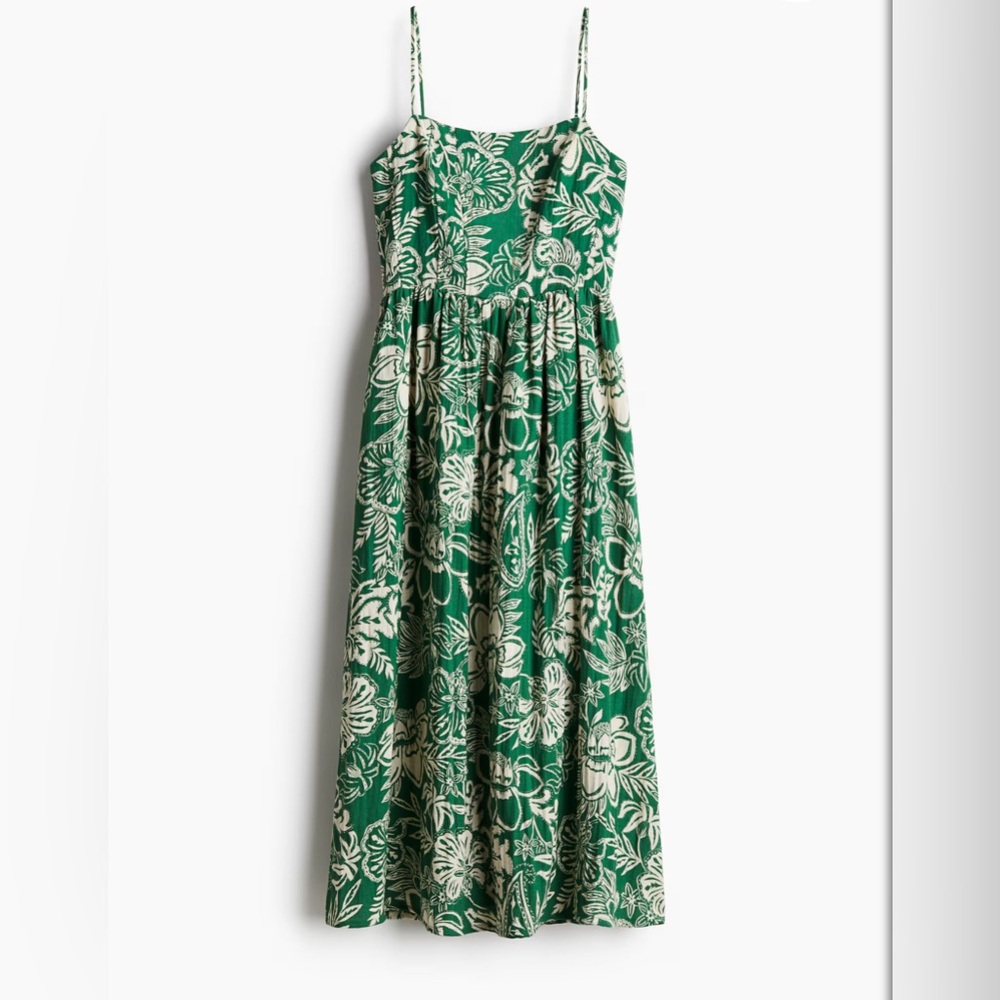 H&M Green and White Sundress